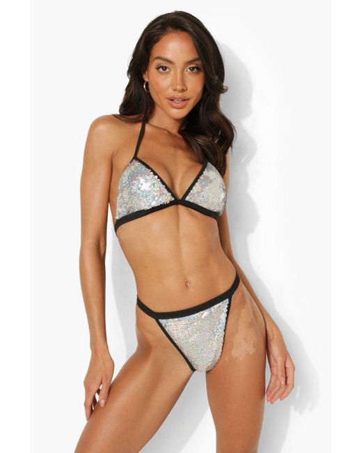 sequin bikini top