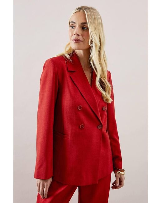Wallis Petite Double Breasted Collared Blazer