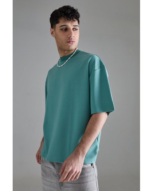 BoohooMAN Green Oversized Boxy Premium Super Heavyweight T-shirt for men