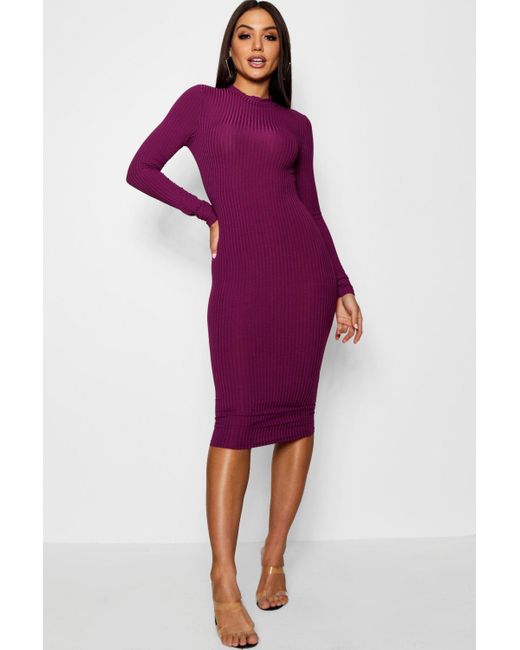 boohoo high neck midi dress