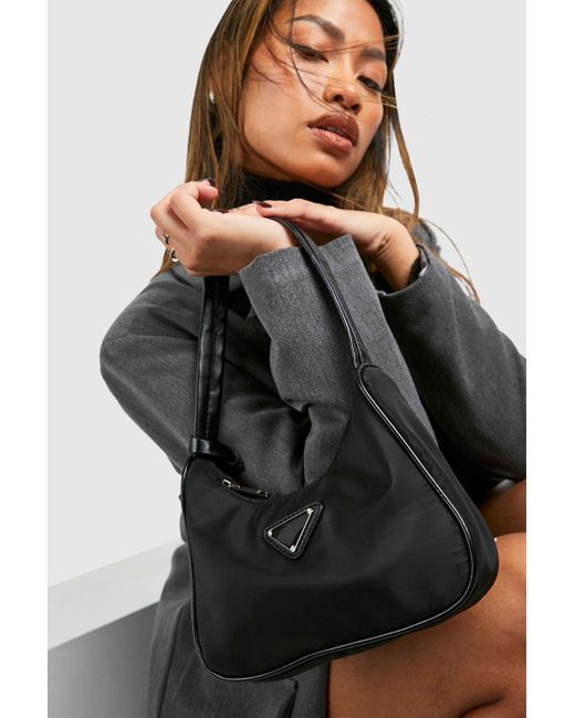 Boohoo Black Nylon Basic Shoulder Bag