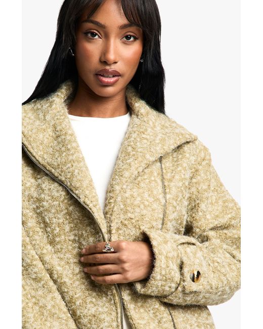 Chaqueta Efecto Lana De Buclé Boohoo de color Metallic