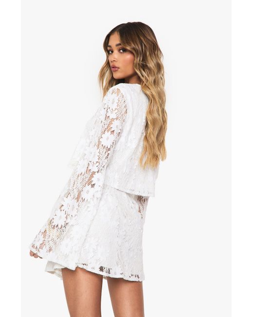 Boohoo White Crochet Mini Skirt