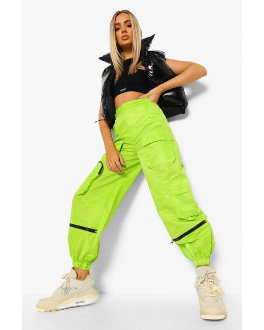 neon shell joggers