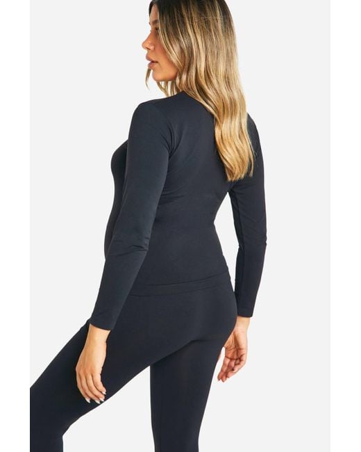 Boohoo Blue Maternity Soft Touch Longsleeve Basic Top