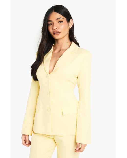 Boohoo Natural Structured Tailored Blazer