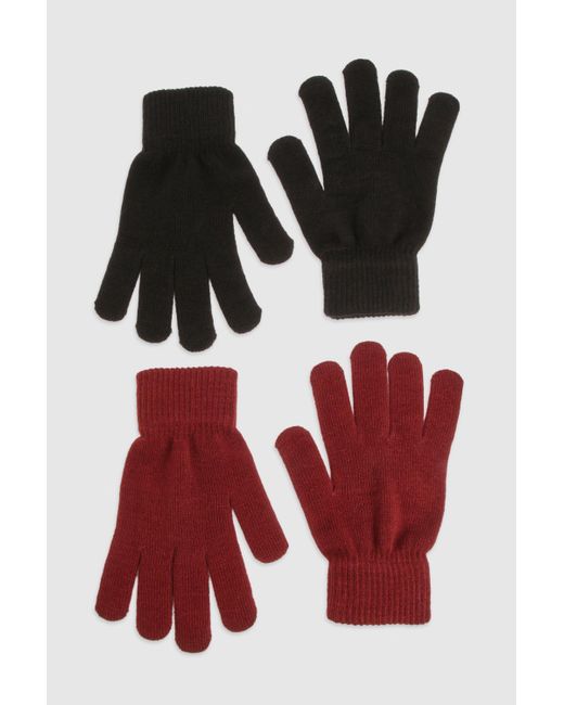 Boohoo Red 2 Pack Gloves