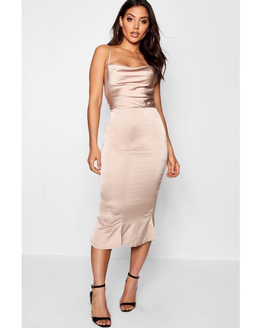 boohoo cowl neck dress