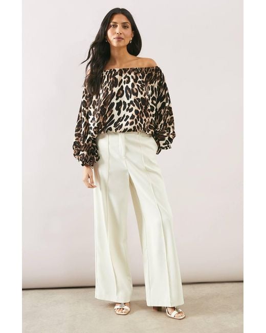 Wallis Black Leopard Print Bardot Top