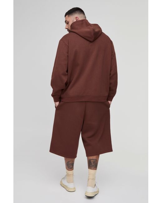 BoohooMAN Plus Basic Jersey-Jorts in Brown für Herren