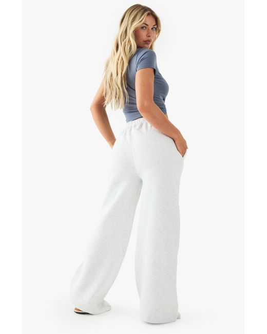 Boohoo White Dsgn Studio Contrast Script Straight Leg Jogger