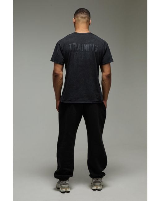 BoohooMAN Man Active Training Dept. Oversize T-Shirt in Black für Herren