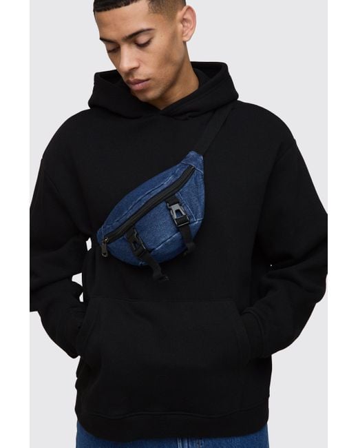 BoohooMAN Denim Gürteltasche in Black für Herren