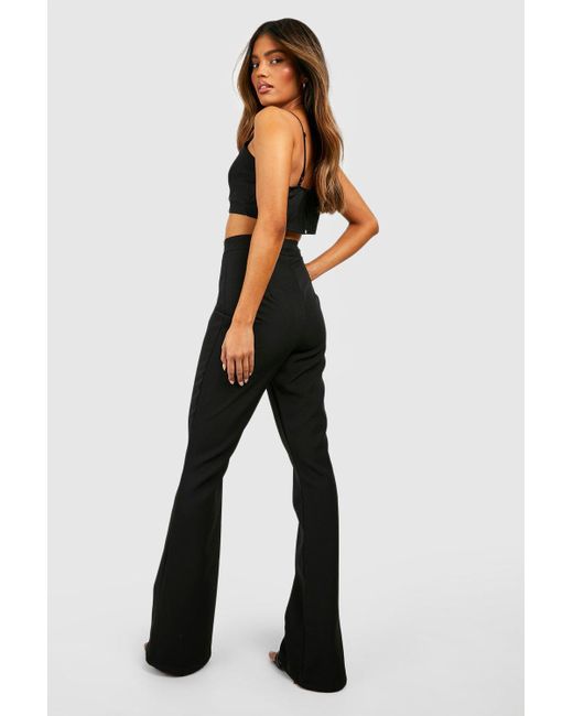 Boohoo Fit u0026 Flare Dress Pants in Blue | Lyst