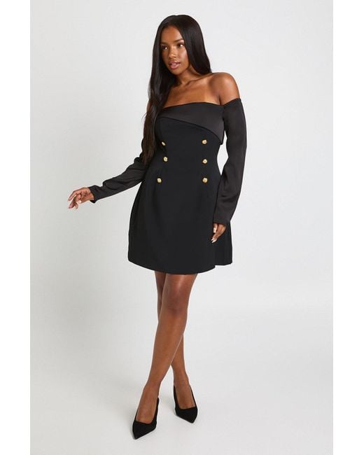 black silk mini dress long sleeve Lunara Long Sleeve Mini Dress Black