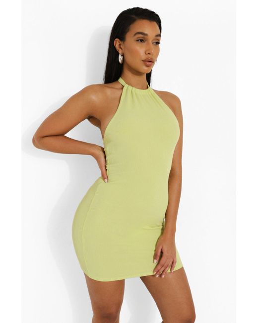 green halter dress