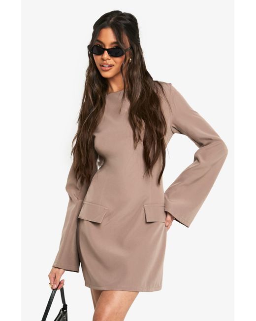 chambray long sleeve dress Long Sleeve Contrasting Chambray Dress main image 0