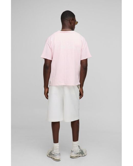 Boohoo Pink Boxy Rib Knitted Shirt