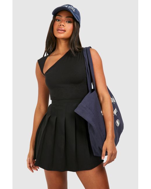 Pleated Tennis Skirt Boohoo de color Black