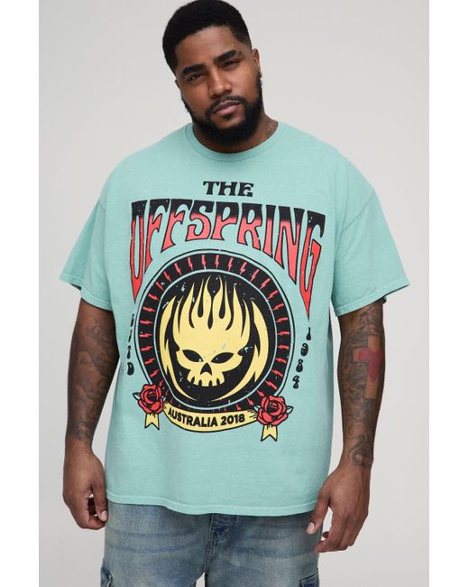 BoohooMAN Plus T-Shirt mit lizenziertem The Offring Print in Gray für Herren