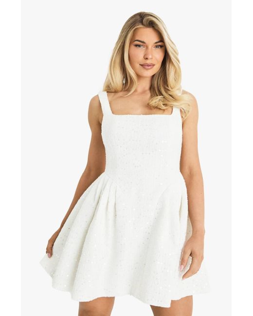 off the shoulder white satin dress Off The Shoulder Bridal A-Line Satin Dress 12 / Off White
