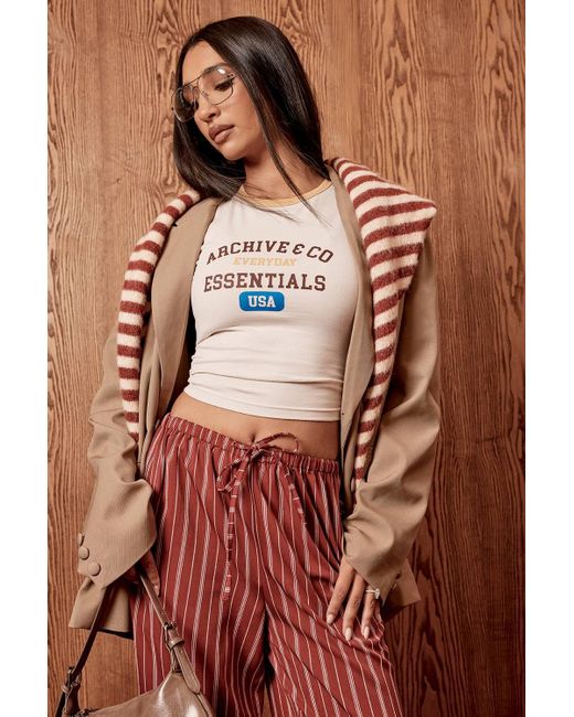 Boohoo White Varsity Graphic Contrast Binding Baby T-Shirt