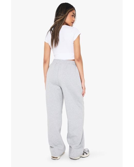 Boohoo White Barrel Leg Contrast Drawcord Jogger