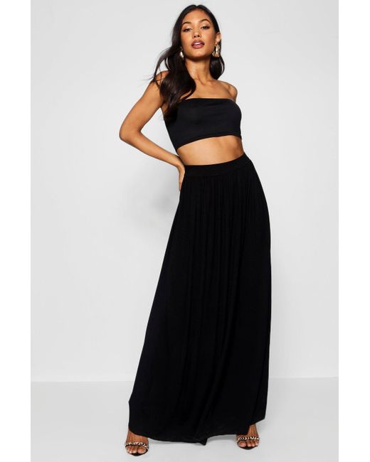 black jersey maxi skirt