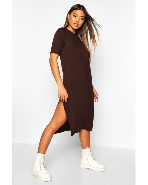 split midi t shirt dress