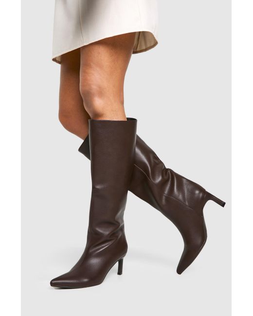 Low heel tall boots best sale