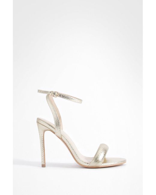 Boohoo White Padded Two Part Stiletto Heels