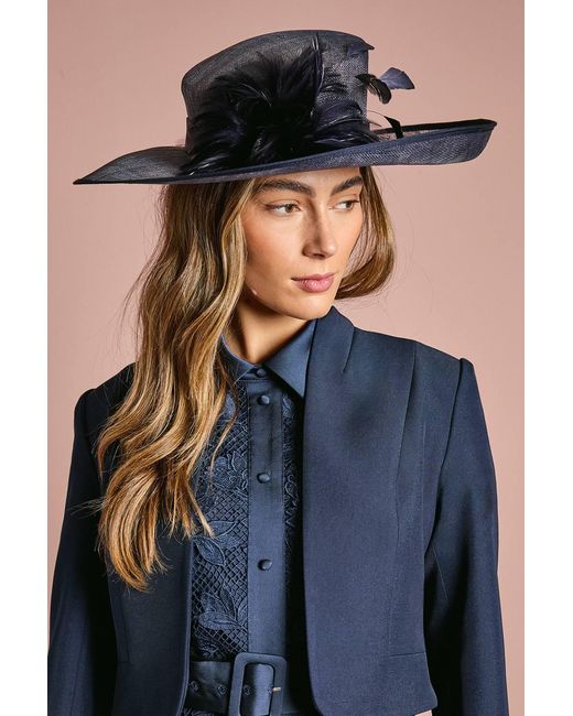 Coast Blue Feather Detail Hat