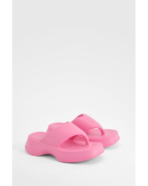 Boohoo Pink Croc Panel Basic Flat Sneakers