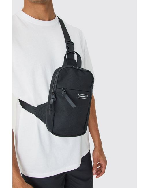 BoohooMAN Black Mini Cross Body Nylon Bag for men