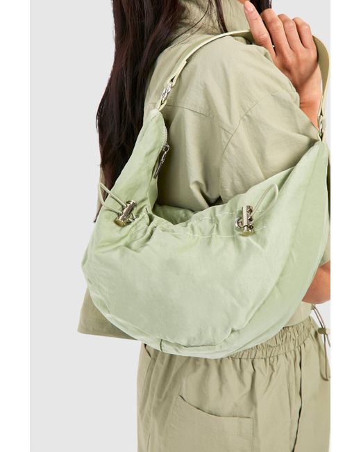 Boohoo Green Nylon Shoulder Bag