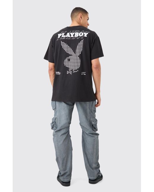 Boohoo Black Oversized Playboy License T-shirt
