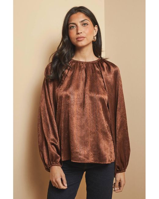 Wallis Natural Shimmer Satin Blouse