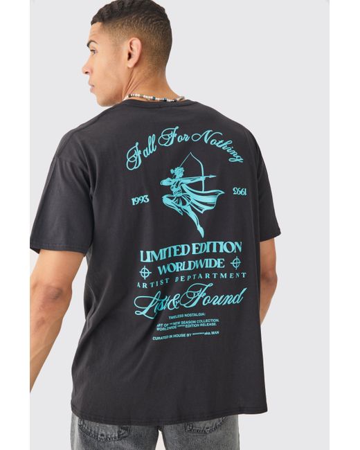 BoohooMAN Oversized Limited Edition Graphic T-shirt in Blue für Herren