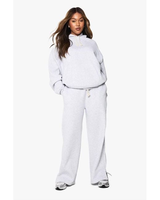 Boohoo White Plus Rope Contrast Drawcord Tracksuit