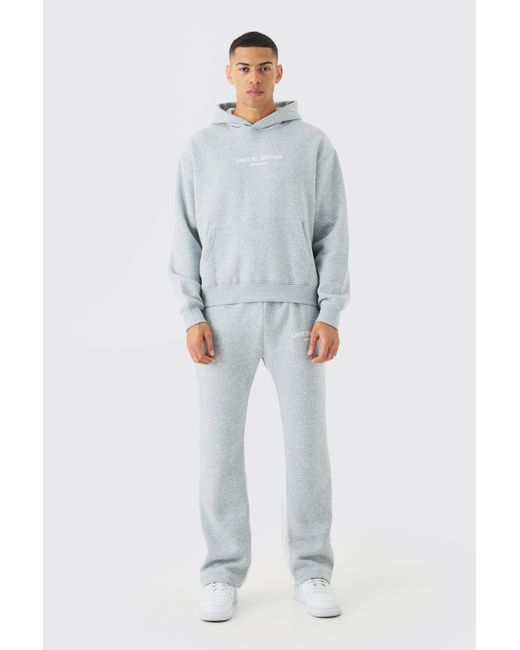 BoohooMAN Oversized Boxy Limited Hooded Tracksuit in Gray für Herren