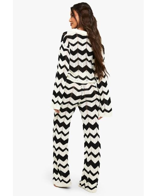 Boohoo White Crochet Patterned Trouser