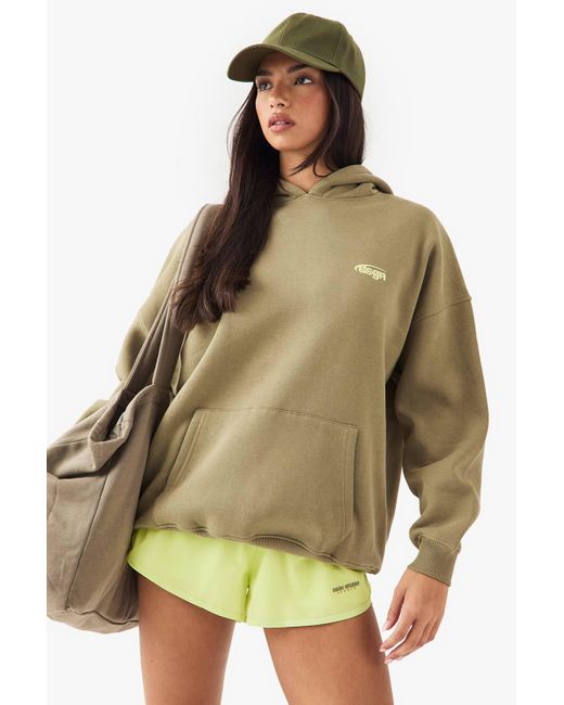 DSGN Studio Green Run Club Oversized Printed Hoodie