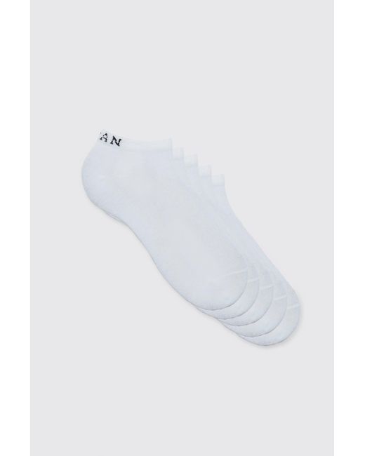 BoohooMAN White 5 Pack Man Trainer Socks for men