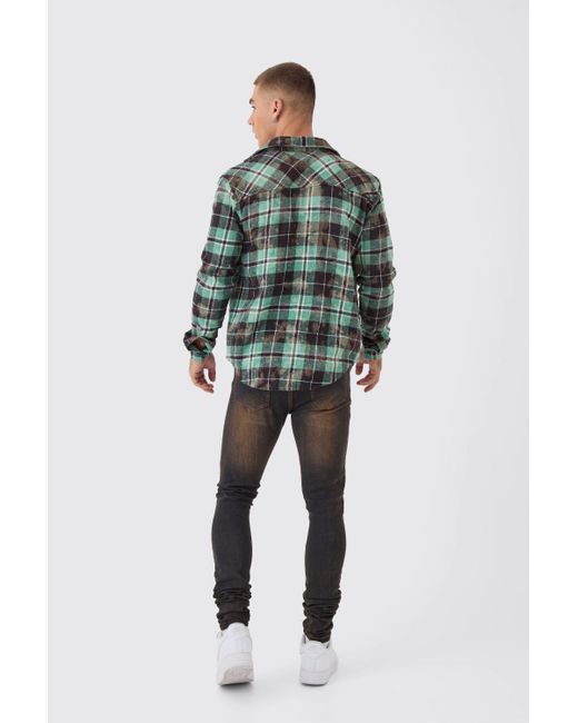 BoohooMAN Braune Super Skinny Stretch Jeans in Black für Herren