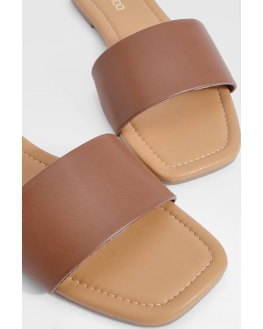 Minimal Mule Sandals Boohoo de color Brown
