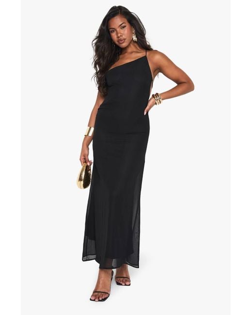 Boohoo Women's Black Asymmetric Column Maxi Dress - www.disolcolor.com
