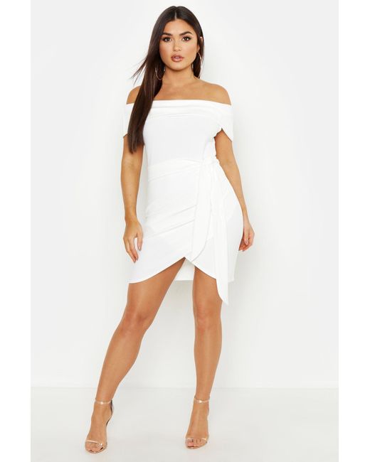 wrap detail bodycon dress
