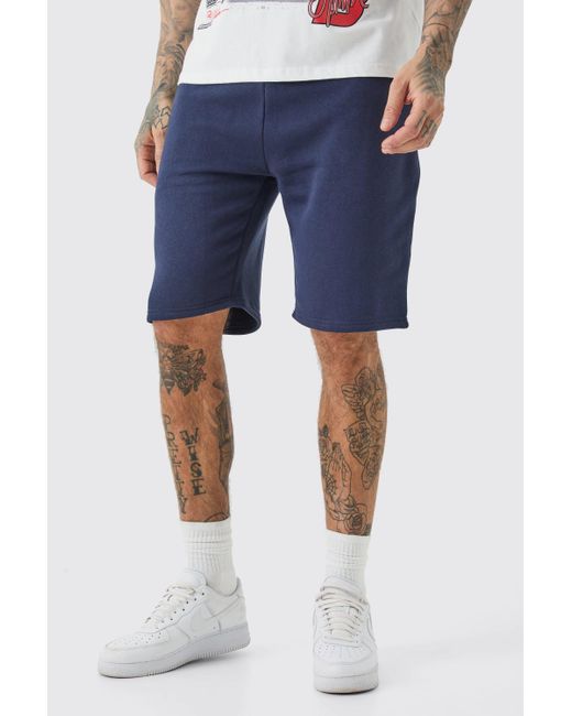 BoohooMAN Blue Tall Loose Fit Jersey Short for men