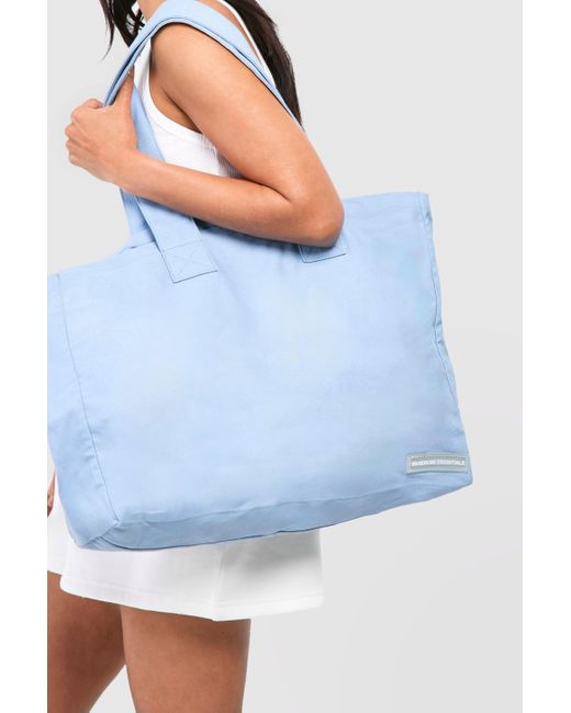 Boohoo Blue Wardrobe Essentials Canvas Bag