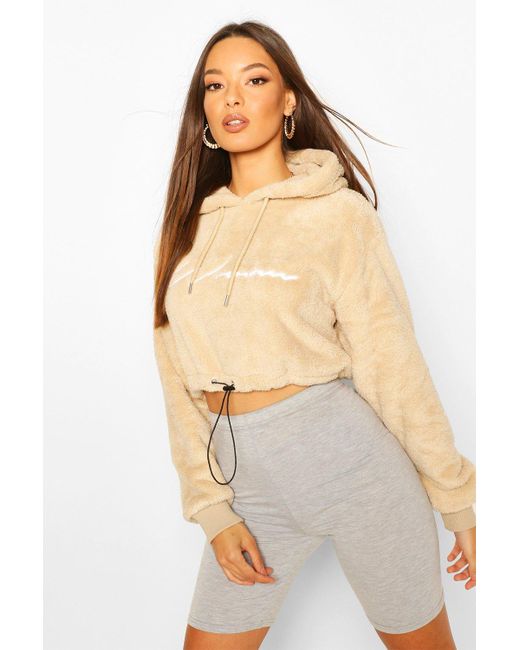 tan crop hoodie